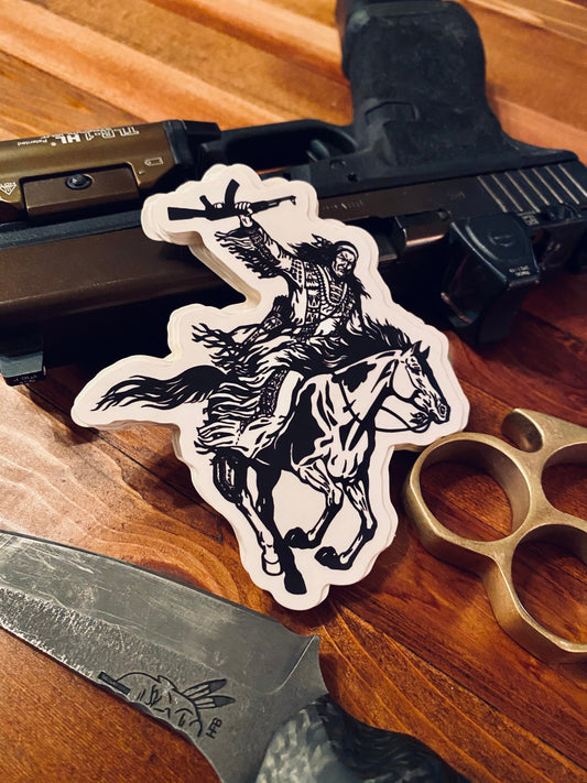 Native Warrior Sticker - Zavala 1836